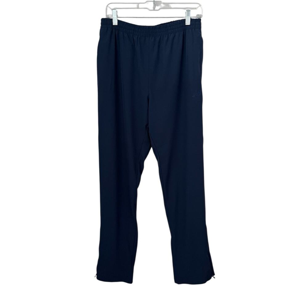 New Balance Blue Athletic Trackpants Pockets Performance Logo Blokecore Large